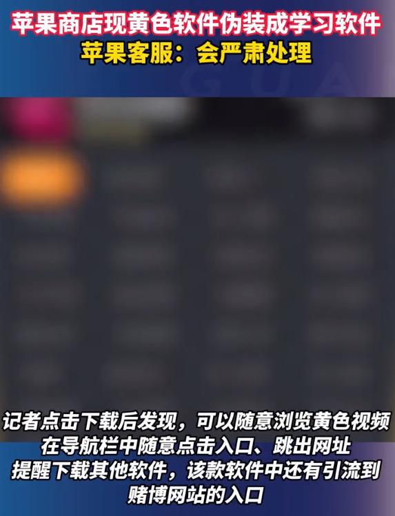 CQ9电子挂羊头卖狗肉！苹果商店发现黄色软件伪装成学习软件苹果回应(图3)