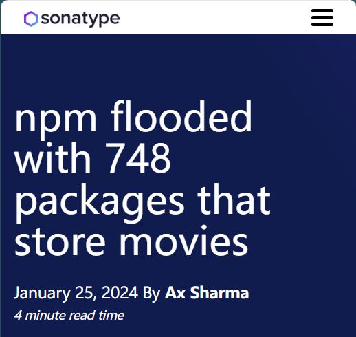 npm 软件网站被滥用开发者上传超 700 个《武林外传》切片视频(图2)