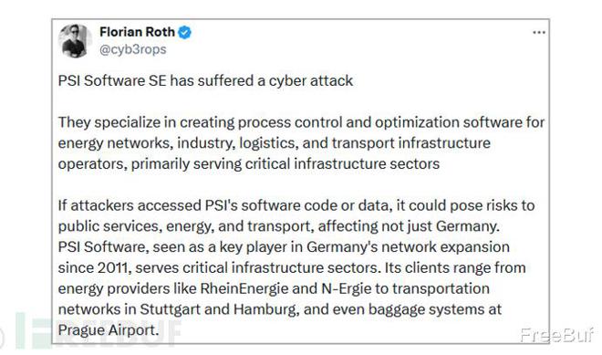 某关键基础设施软件制造商确认遭遇勒索软件攻击(图1)
