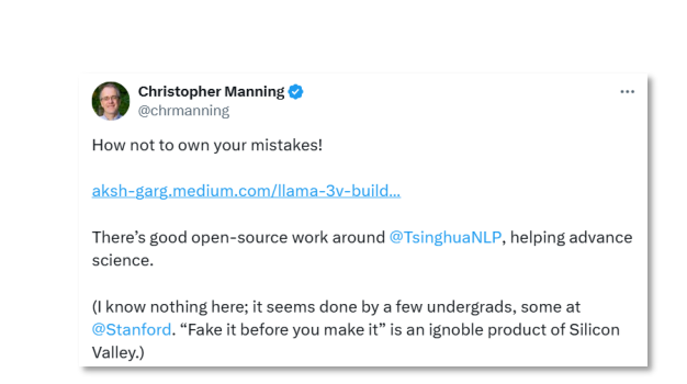 承认、道歉、删除!斯坦福AI团队抄袭中国大模型(图5) 承认、道歉、删除!斯坦福AI团队抄袭中国大模型(图5)