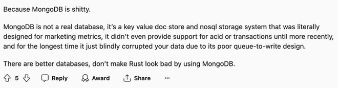 耗时18个月开发者弃TypeScript投Rust重写系统后痛批:这门语言烂透了!(图5) 耗时18个月开发者弃TypeScript投Rust重写系统后痛批:这门语言烂透了!(图5)