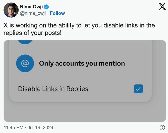 X开发反垃圾信息功能 将帮助防止帖子中出现无用链接(图2)